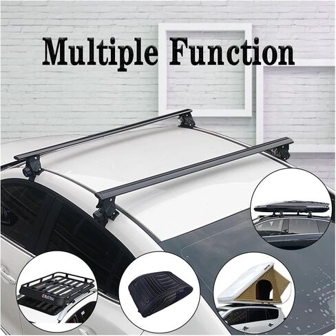 2 Pcs Compatible for Mercedes-Benz Smart Two 2-Door 2009-2020 451 453 Roof Bar Car Special Aluminum Alloy Belt Lock Shooting Corss Rack(Silver) in Kuwait