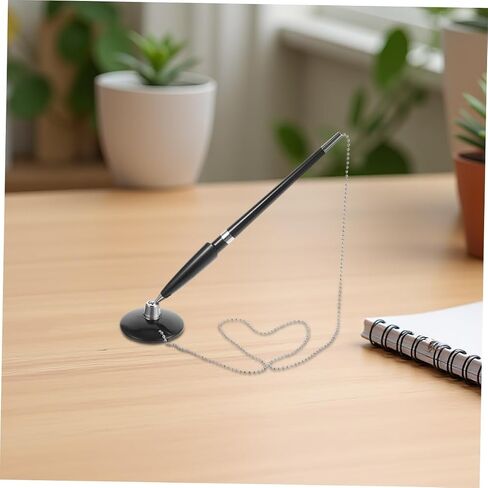 NUOBESTY 6pcs Secure Ballpoint Pens with Adhesive Chain and Rotating Holder for Office Reception Desk Bank Hospital Desktop Ink Pens for Women Professional Signature Writing Supplies in Saudi Arabia