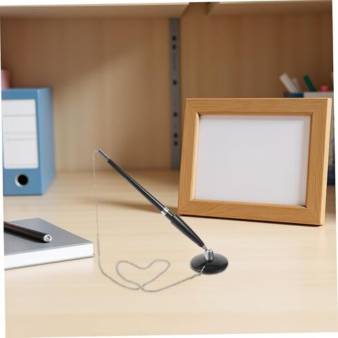 NUOBESTY 6pcs Secure Ballpoint Pens with Adhesive Chain and Rotating Holder for Office Reception Desk Bank Hospital Desktop Ink Pens for Women Professional Signature Writing Supplies in Saudi Arabia