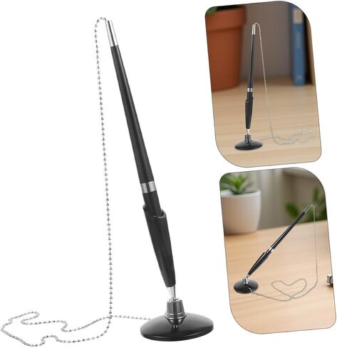 NUOBESTY 6pcs Secure Ballpoint Pens with Adhesive Chain and Rotating Holder for Office Reception Desk Bank Hospital Desktop Ink Pens for Women Professional Signature Writing Supplies in Saudi Arabia