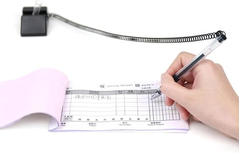 Spring Joint Reception Desk Pen Set 6 Pack Secure Counter Pens With Adhesive Chain Great For Study Room Smooth Writing Adhesive Chain Pen in Saudi Arabia