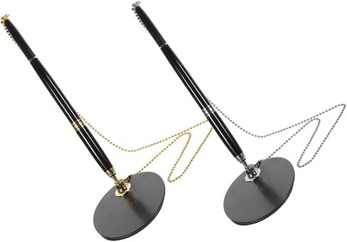 2 Sets Guest Book Pens with Stand and Chain Black and Metallic Pen Holder for Office Reception Desk Ergonomic and Portable Writing Instruments for Smooth Comfortable Use in Saudi Arabia
