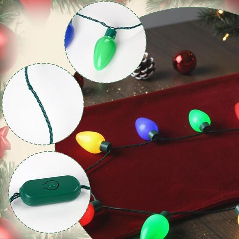 POPLAY 2PCS عيد الميلاد القلائد LED، تضيء قلادة قصب الحلوى ضوء عيد الميلاد تضيء قلادة للأطفال البالغين عيد الميلاد حزب تفضل زينة عيد الميلاد in Saudi Arabia