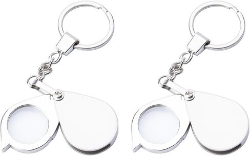 8X and 10X Dual Magnifier Set, 2-Pack Keychain Magnifying Glass with PU Case for Various Magnification Needs in Saudi Arabia