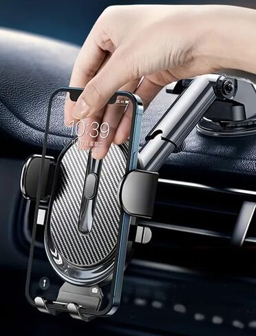 Heavy-Duty Suction Cup Car Phone Holder-360°Adjustable Dashboard & Windshield Mount with Extendable Arm for All Smartphones 4-8",Black. in Saudi Arabia
