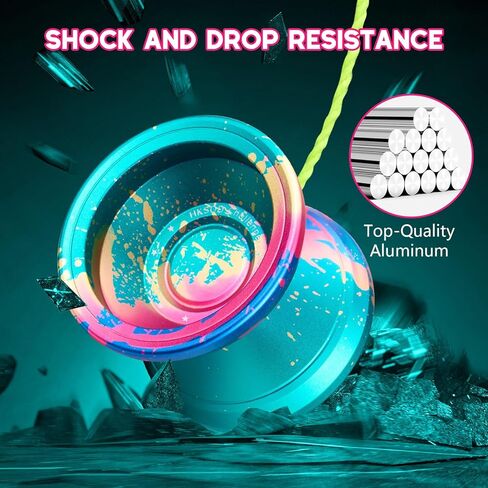 C2 Yoyo Professional , Beginners and Adults, Dual Function yoyos, Metal Yoyo with Bag, Gloves, 10 Yo-Yo Strings and Responsive Bearings Kit - Colorful in Saudi Arabia