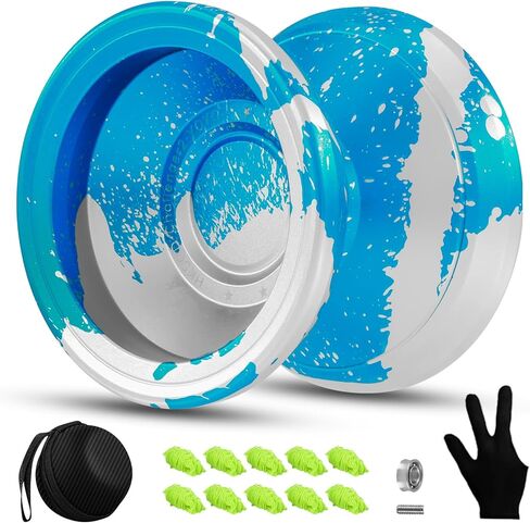 C2 Yoyo Professional , Beginners and Adults, Dual Function yoyos, Metal Yoyo with Bag, Gloves, 10 Yo-Yo Strings and Responsive Bearings Kit - Colorful in Saudi Arabia