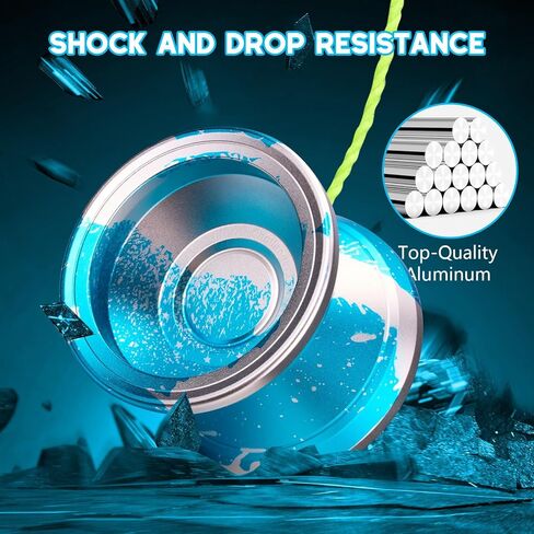 C2 Yoyo Professional , Beginners and Adults, Dual Function yoyos, Metal Yoyo with Bag, Gloves, 10 Yo-Yo Strings and Responsive Bearings Kit - Colorful in Saudi Arabia