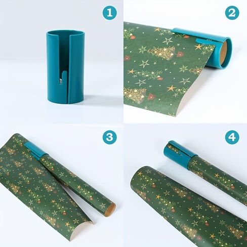 Heavy-Duty Circle Cutter for Gift Wrap & Plastic Wrap - Manual Tool with Turquoise Slot for Holiday Packaging, Crafts, Home & Commercial Use (Blue) in Saudi Arabia