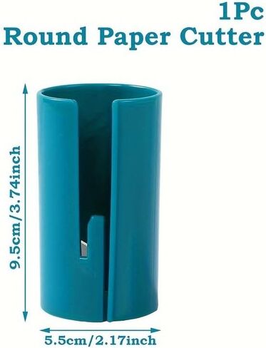 Heavy-Duty Circle Cutter for Gift Wrap & Plastic Wrap - Manual Tool with Turquoise Slot for Holiday Packaging, Crafts, Home & Commercial Use (Blue) in Saudi Arabia