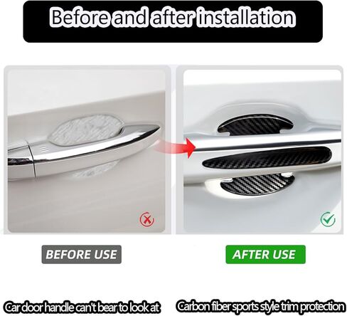 8 قطعة من ألياف الكربون المقاومة للخدش مقبض باب السيارة حامي مقبض باب السيارة ملصق مقاوم للخدش ذاتي اللصق خالٍ من الخدش ملحقات حماية عالمية للسيارة in Kuwait