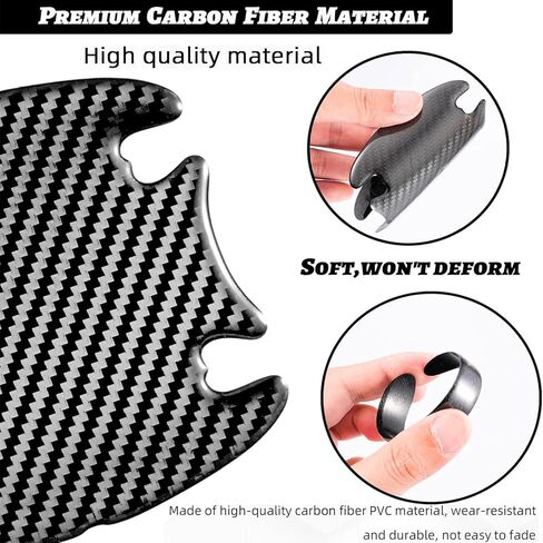 8 قطعة من ألياف الكربون المقاومة للخدش مقبض باب السيارة حامي مقبض باب السيارة ملصق مقاوم للخدش ذاتي اللصق خالٍ من الخدش ملحقات حماية عالمية للسيارة in Kuwait