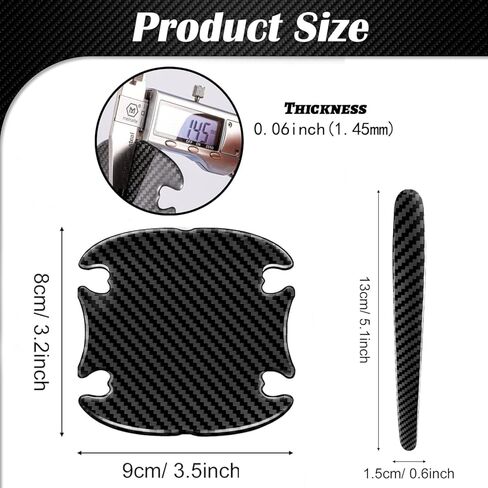 8 قطعة من ألياف الكربون المقاومة للخدش مقبض باب السيارة حامي مقبض باب السيارة ملصق مقاوم للخدش ذاتي اللصق خالٍ من الخدش ملحقات حماية عالمية للسيارة in Kuwait