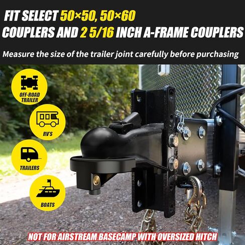 2 Inch Trailer Hitch Lock Kit,Heavy Duty Anti-Theft Trailer Tongue Reinforced Solid Steel Tow Coupler Locks Set for RV,Camper,Boat,Caravan in Kuwait