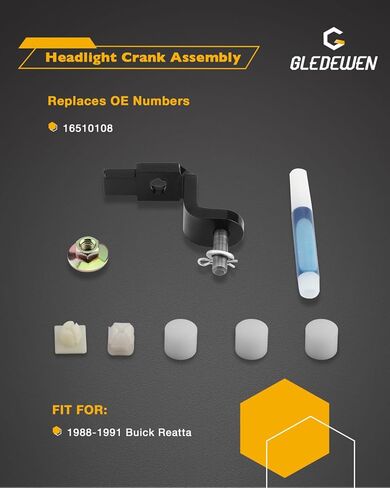 Headlight Crank Assembly Repair Kit (1 PCS), Compatible with Buick Reatta 1988 1989 1990 1991, Kit Works on both Front Left Driver & Right Passenger Side, Headlamp Actuator Motor Rebuild Kit, 16510108 in Saudi Arabia