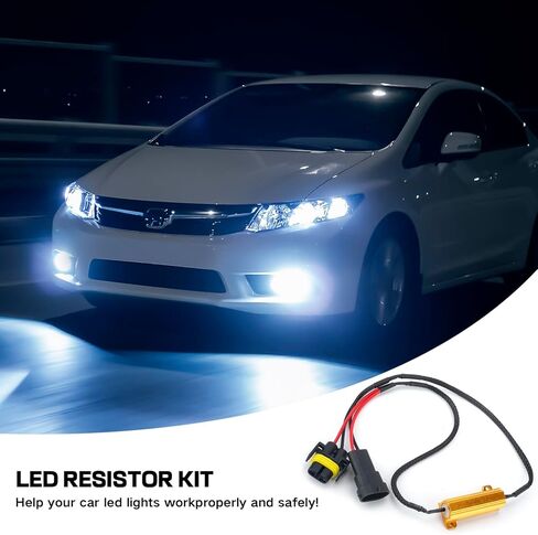 طقم مقاوم H7 LED مكون من قطعتين، مقاوم للمصابيح الأمامية LED بقدرة 50 وات 6 أوم يمنع الوميض المفرط ورموز الخطأ، مقاوم تحميل ملحقات السيارة لأضواء الضباب والمصابيح الأمامية (H7) in Kuwait