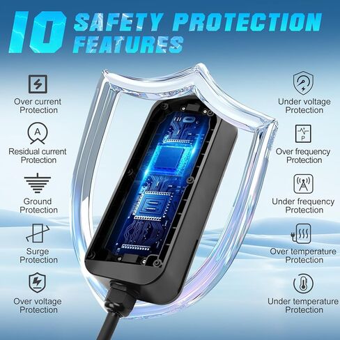Portable EV Charger Level 1, 16Amp 120V, Vehicle Charger with 16.5FT Cable, NEMA 5-15 Plug, Compatible with SAE J1772 EVs, Scheduled Charging, Adjustable Current in Saudi Arabia