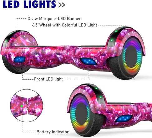 UNI-SUN Self Balancing Scooter for Kids, 6.5" Two Wheels Scooter with Bluetooth and Lights for Girls Boys Kids Adults in Saudi Arabia