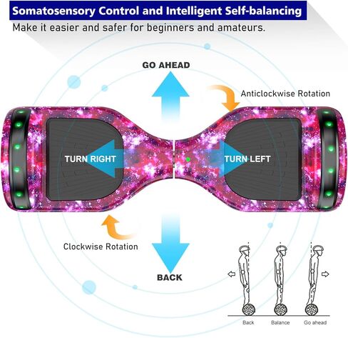 UNI-SUN Self Balancing Scooter for Kids, 6.5" Two Wheels Scooter with Bluetooth and Lights for Girls Boys Kids Adults in Saudi Arabia