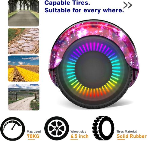 UNI-SUN Self Balancing Scooter for Kids, 6.5" Two Wheels Scooter with Bluetooth and Lights for Girls Boys Kids Adults in Saudi Arabia