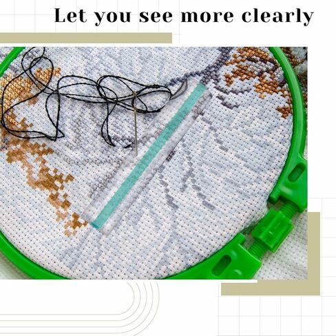 Chunful 1 Pcs 2X Magnifying Ruler Bar for Reading, 6 Inch Line Magnifier with Sliding Markers for Reading Small Prints, Bible, Books, Instructions, Cross Stitch Patterns and Small Print (Blue Line) in Saudi Arabia