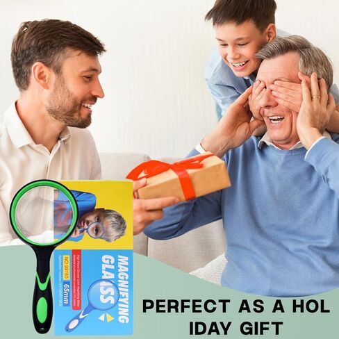 Magnifying Glass 10X Handheld Magnifier - 100MM Real Glass Magnifying Lens for Book Newspaper Reading, Insect Exploration and Daily Detail Observation, Green in Saudi Arabia