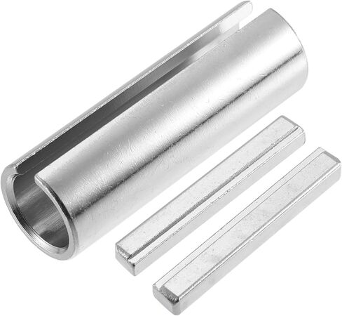 1 Set 3/4" to 1" Universal Crank Shaft Sleeve Adapter - Car Gas Engine Pulley Crank Shaft Sleeve Adapter with Step Key - Metal Silver Tone Item Replacement in Saudi Arabia