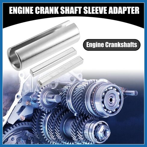 1 Set 3/4" to 1" Universal Crank Shaft Sleeve Adapter - Car Gas Engine Pulley Crank Shaft Sleeve Adapter with Step Key - Metal Silver Tone Item Replacement in Saudi Arabia