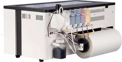طابعة A3 DTF مع رأس طباعة XP600، نظام تسخين تلقائي لرج المسحوق، وحدة تغذية من لفة إلى لفة، دورة الحبر الأبيض، حزمة طابعة أفلام النقل مع الأحبار والمسحوق in Saudi Arabia