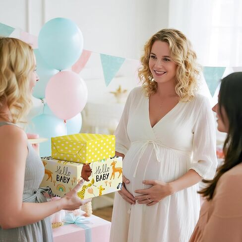 RUSPEPA Reversible Wrapping Paper Roll - Mini Roll - Bear and Rocket Pattern Great for Baby Shower, Birthday, Party - 17.5 Inches X 32.8 Feet in Kuwait