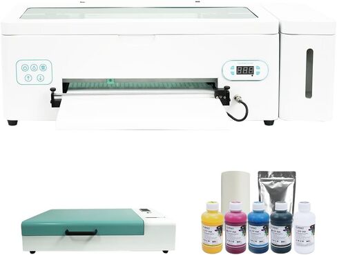 طابعة DTF مقاس A3 L1800، آلة نقل القمصان مباشرة إلى الفيلم، نظام تداول الحبر الأبيض (فرن + حبر + طبقة رقيقة) in Saudi Arabia