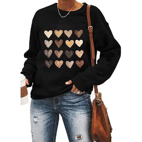 سويت شيرت Yimoya Valentine Day للسيدات لطيف على شكل قلب الفهد وقلب عيد الحب هدية للمعلم، سويت شيرت عيد الحب in Kuwait