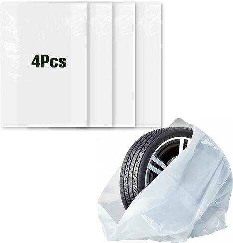 4-Pack tire Storage Bags, Waterproof Tire Covers for Storage & Transport, Tear-Resistant Dustproof Disposable Wheel Bags, Fits 13-20 Inch Spare Tires for Most Cars and Vehicles in Kuwait