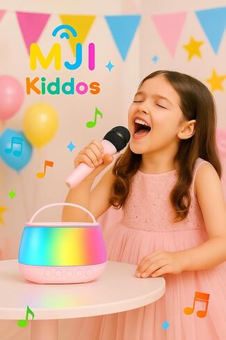 Kids Karaoke Machine with 2 Microphones, Bluetooth Portable Karaoke Speaker with Voice Changer & LED Lights – Gift for Kids in Saudi Arabia
