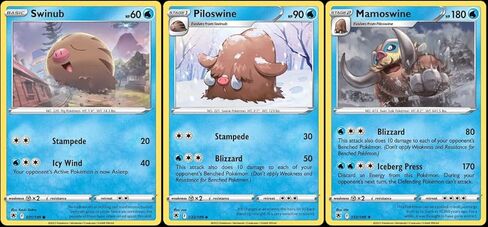 Mamoswine 033/189 - Astral Radiance - Rare Pokemon Evolution Card Lot - Piloswine Swinub in Saudi Arabia