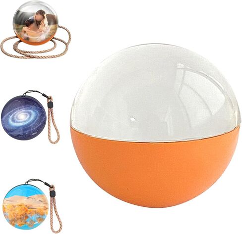 2.7inch Videos And Photo Player Ball with Digital Display,2025 New Crystal Ball Video Player,Video Sphere,3D Stereoscopic Visual Effect,for Recording Beautiful Moments and Preserving Mem(Color:Orange) in Saudi Arabia