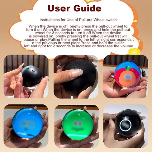 2.7inch Videos And Photo Player Ball with Digital Display,2025 New Crystal Ball Video Player,Video Sphere,3D Stereoscopic Visual Effect,for Recording Beautiful Moments and Preserving Mem(Color:Orange) in Saudi Arabia