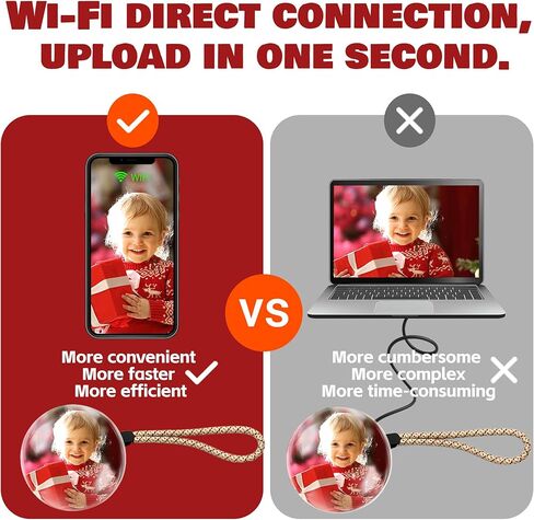 2.7" Custom Crystal Ball Video Player,Memory Sphere Ornament, Memory Orb Custom Video Sphere, Personalized Uploadable Videos & Photos, USB Rechargeable Crystal Ball Video Player for Gifts(Pink) in Saudi Arabia
