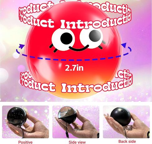 2.7" Custom Crystal Ball Video Player,Memory Sphere Ornament, Memory Orb Custom Video Sphere, Personalized Uploadable Videos & Photos, USB Rechargeable Crystal Ball Video Player for Gifts(Pink) in Saudi Arabia