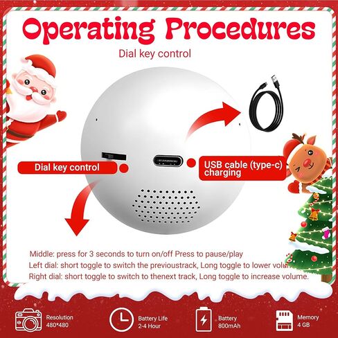 2.7" Custom Crystal Ball Video Player,Memory Sphere Ornament, Memory Orb Custom Video Sphere, Personalized Uploadable Videos & Photos, USB Rechargeable Crystal Ball Video Player for Gifts(Pink) in Saudi Arabia