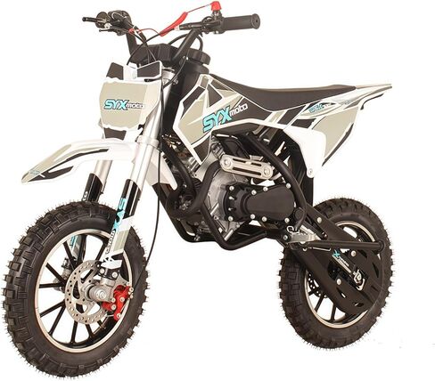دراجة ترابية تعمل بالغاز SYX MOTO 60cc، دراجة نارية رباعية الأشواط لـ 8-14، دراجة نارية صغيرة تعمل بالغاز على الطرق الوعرة، مثالية للمسارات والموتوكروس، حتى 22 ميلاً في الساعة، 143 رطلاً أقصى حمولة، معتمدة من وكالة حماية البيئة (أسود) in Saudi Arabia