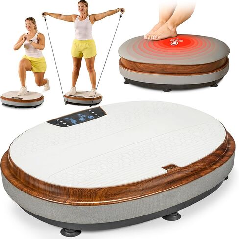 جهاز تمرين لوحة الاهتزاز LifePro RelaxaVibe - منصة اهتزاز لتعزيز الدورة الدموية والتمثيل الغذائي - آلة اهتزاز أنيقة في غرفة المعيشة - لوحة اهتزاز لكامل الجسم مع مسند مسخن in Kuwait
