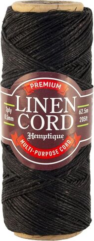 Hemptique Premium Linen Cord - Natural Craft Cord Made from 100% Egyptian Flax with A Smooth Polished Finish- 1mm Cord is Ideal for Stitching, Bookbinding & More- Lightly Polished Natural in Saudi Arabia