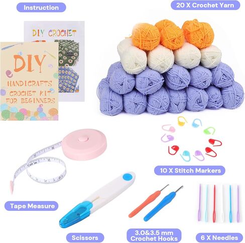 HUYEIOBGD Daisy Blanket Crochet Kit for Beginners, Complete DIY Crochet Set with Yarn, Hooks, Pattern & Tools, Boho Flower Blanket Craft Kit for Handmade Gifts, Relaxing Crochet Projects for Adults in Saudi Arabia