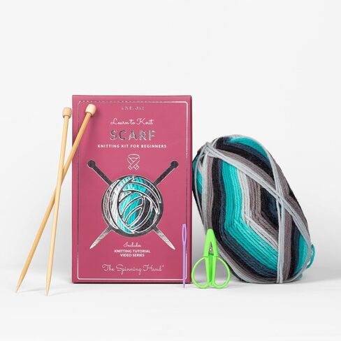 Complete Knitting Kit for Beginners Adults - Learn to Knit Kit - Knitting Set Emotional Support Crochet - Arts and Crafts for Adults - includes accessories, video tutorials, eBook (Nebula) in Saudi Arabia