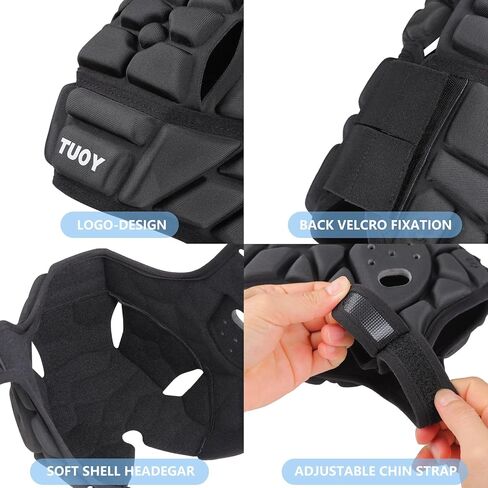 Rugby Helmet - Soft Padded Headgear 7v7 Flag Football Headguard Soccer Head Protection Protective Soft Helmet Football for Youth & Adult in Saudi Arabia