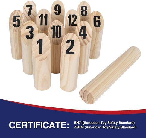 مجموعة ألعاب الرمي الخشبية، 12 لعبة رمي مكعبات مرقمة مع صندوق خشبي، لعبة الفناء الخلفي في الهواء الطلق للأطفال والكبار والعائلة، ألعاب أرضية لمتنزه الشاطئ في الحديقة in Kuwait