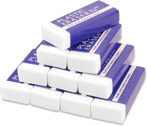 10 عبوات من ممحاة أقلام الرصاص، ممحاة ناعمة ومتينة لأقلام الرصاص، مثالية للفنانين والمحترفين، أداء مسح طويل الأمد in Kuwait