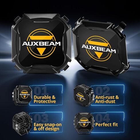كبسولات LED سبوت من سلسلة Auxbeam Cube-Z مقاس 4 بوصات مع 3 أوضاع لإشارة الانعطاف DRL + أغطية إضاءة Pod Auxbeam مقاس 4 بوصات، أسود in Kuwait