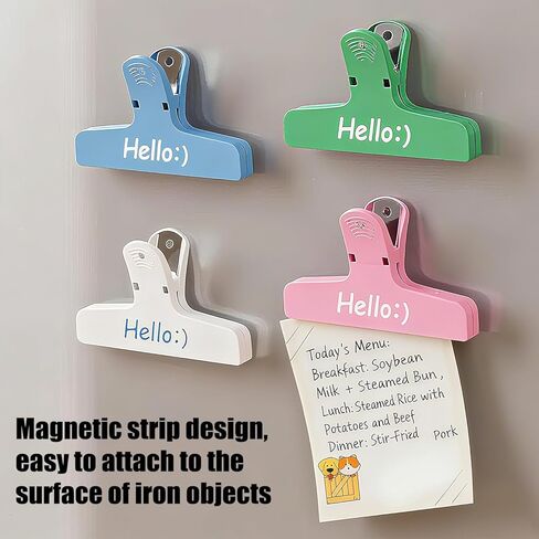 Magnetic Sealing Clips 2-Pack, Refrigerator Magnet Food Bag Clips for Kitchen Chip Snack Sealing, Heavy Duty Plastic Leak-Proof Storage Pins for Home and Office Use in Saudi Arabia
